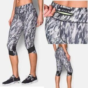 Under Armour Printed Fly By Capri Womens Running Tights Black Women Size XS New